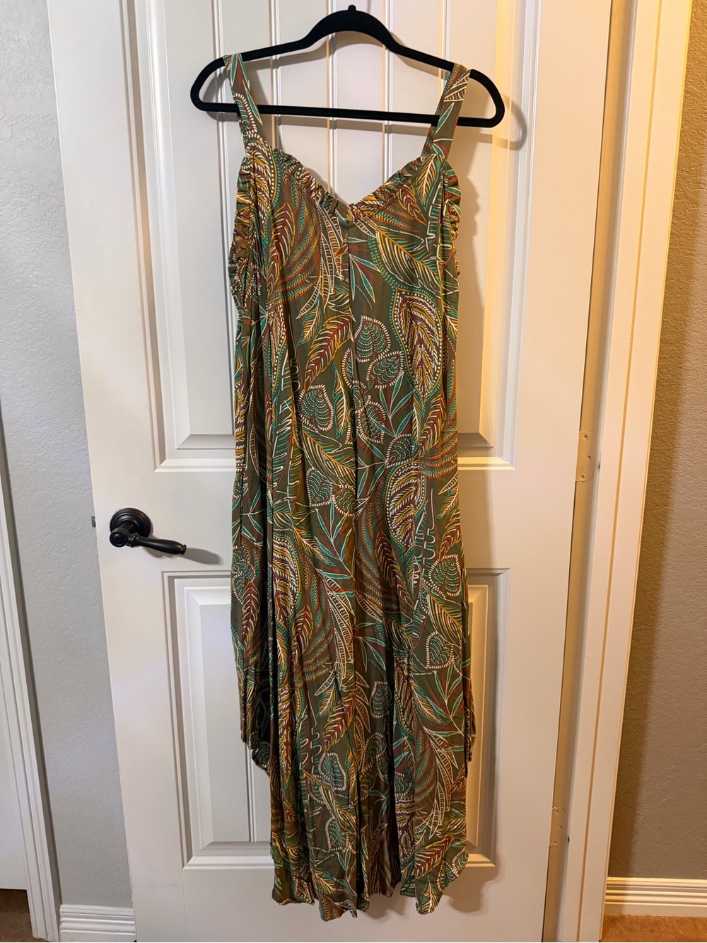 Green Leaf-Print Romper